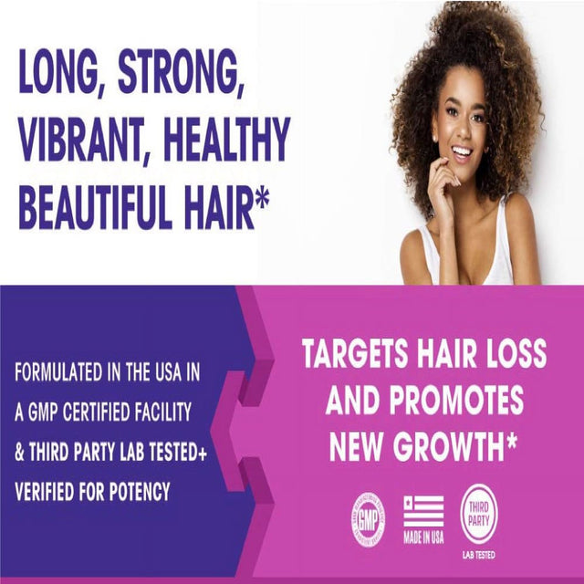 Great Hair Supplement - Natural Hair Growth Vitamins for Healthier Hair - Potent DHT Blocker to Reduce Thinning & Hair Loss - All Hair Type, Women & Men - Biotin, Saw Palmetto +22 More! - 60 Tablets