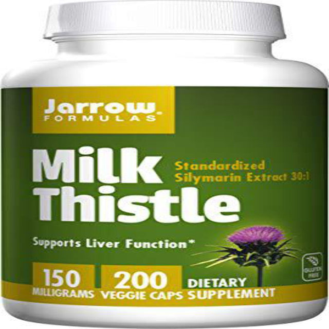 Jarrow Formulas Milk Thistle (Silymarin Marianum), Promotes Liver Health, 150 Mg per Capsule, 200 Count