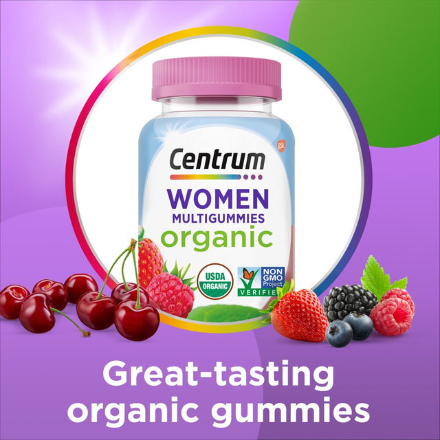 Centrum Women'S Organic Multigummies, Women'S Multivitamin Gummies, Organic Multivitamin for Immune Support, Metabolism, and Appearance - 90 Count
