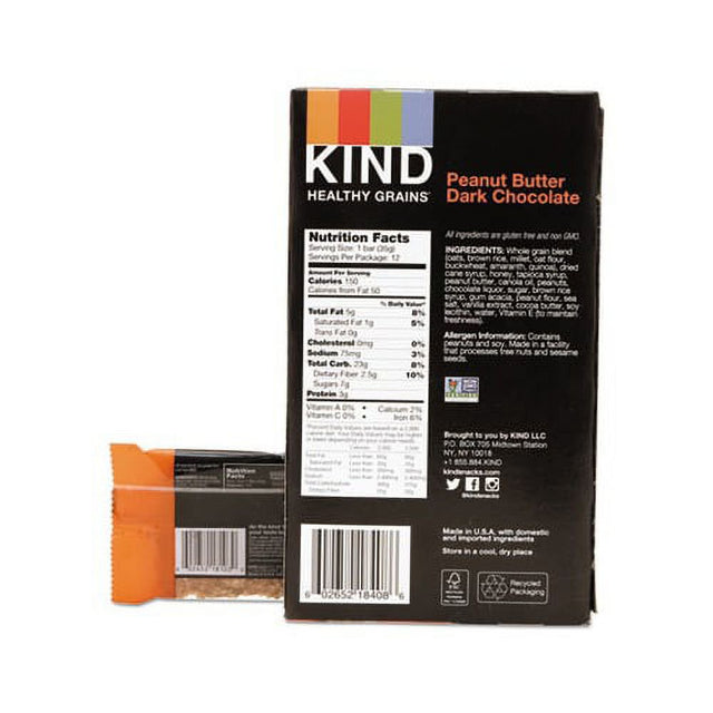 KIND Healthy Grains Bars, Peanut Butter Dark Chocolate, Gluten Free KIND Healthy Grains Bars, Peanut Butter Dark Chocolate, Gluten Free