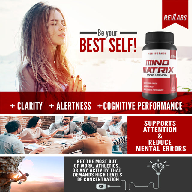 Mind Matrix by Revlabs - Nootropic Brain Supplement to Improve Memory, Focus & Clarity - 60 Capsules