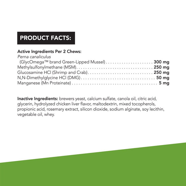 Glycoflex 2 Feline, Hip and Joint Supplement for Cats, Chicken Flavor, 60 Bite Sized Chews