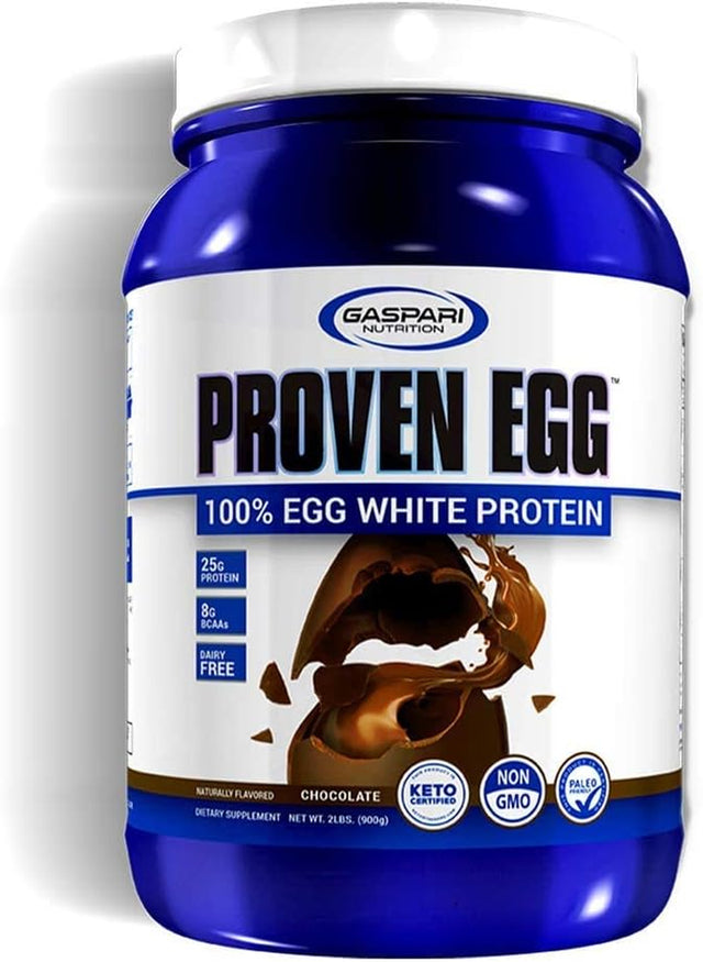 Gaspari Nutrition Proven Egg, 100% Egg White Protein, 25G Protein, Keto Friendly, Dairy Free, Lactose Free, Soy Free (2 Lbs, Chocolate)