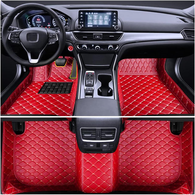 Leather Car Mats Fit for CLA Class 2014-2019 Floor Mats Full Protection Car Accessories Red 3 Piece Set