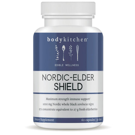 Body Kitchen Nordic-Elder Shield 1,000 Mg Elderberry Supplement, Immune Support, 30 Day Supply, 60 Count Capsules