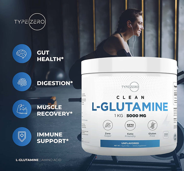 5X Strength L Glutamine Powder (5000Mg | 1KG) 6-Month Supply Pure L-Glutamine Supplement for Leaky Gut Health, Gastrointestinal Lining Support & Recovery for Women/Men - Vegan, Gluten Free, No Fillers