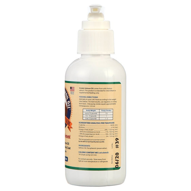 Grizzly Salmon Oil Supplement for Cats, 4 Oz.