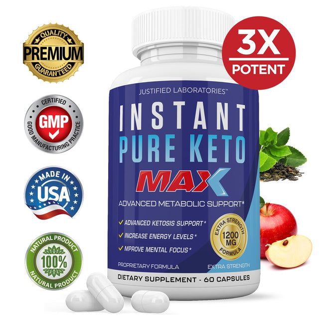 Instant Pure Keto Boost Max 1200MG Advanced BHB 60 Capsules