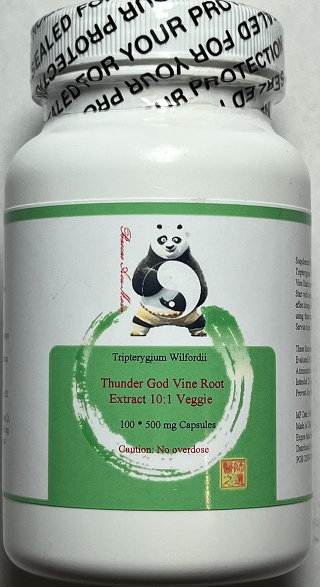 100 * 500Mg Vegi-Capsules of Tripterygium Wilfordii, Thunder God Vine Root, Lei Gong Teng 10:1 Granules 50G by Baicao (100)