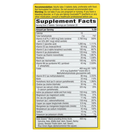 Nature'S Way Alive! Multivitamin, Max Potency No Iron Added, 60 Ct