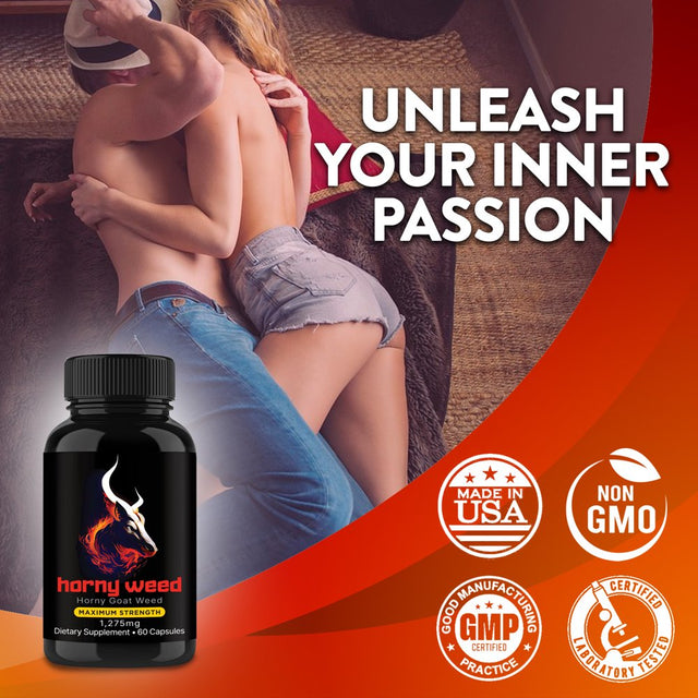 Horny Goat Weed, Men'S Performance Pills | 60Ct Testosterone Booster for Energy, Performance | Sexual Health Sexual Supplement, 3X Strength Sex Drive Pill