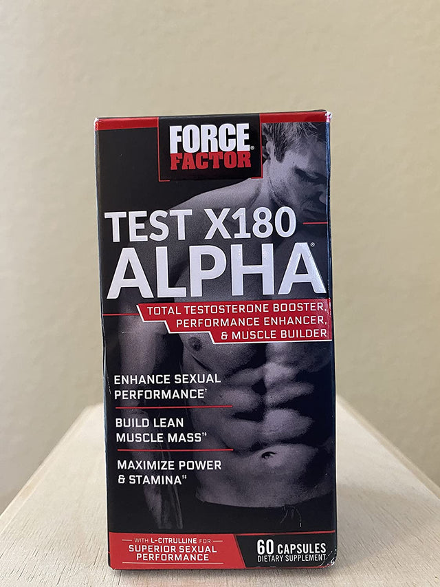 Force Factor Test X180 Alpha Total Testosterone Booster for Men with Fenugreek Seed and Maca Root to Increase Blood Flow, Build Lean Muscle, Improve Male Athletic Performance, 60 Capsules