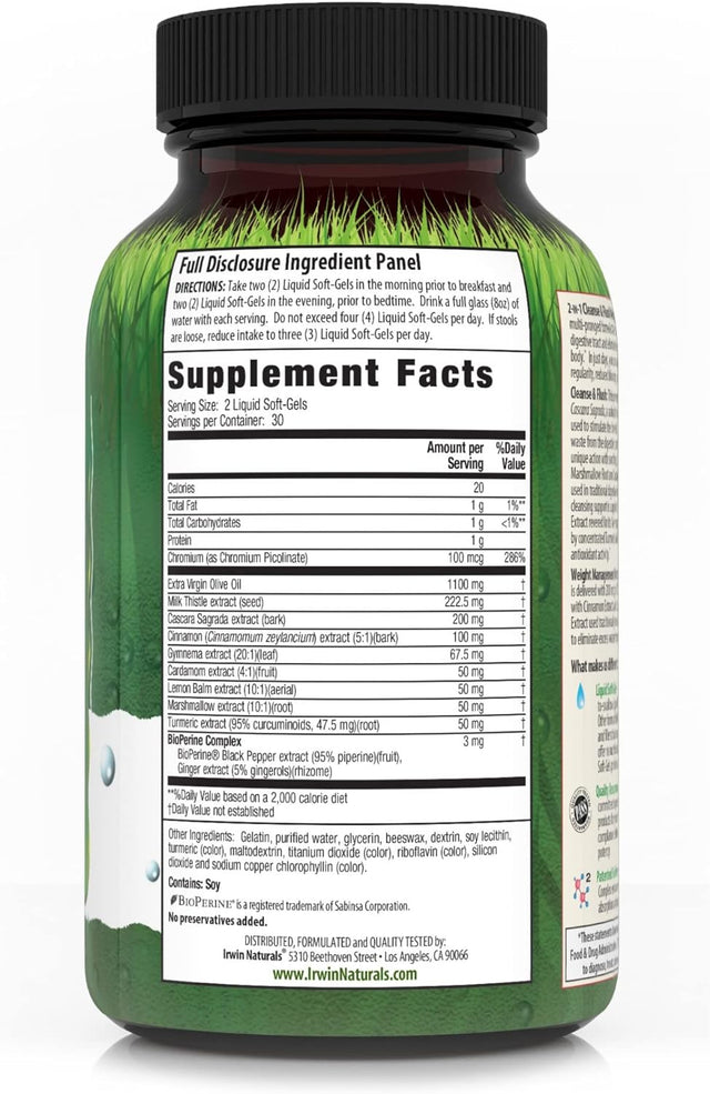 Irwin Naturals 2-In-1 Cleanse & Flush Weight Loss Support 60 Sgels