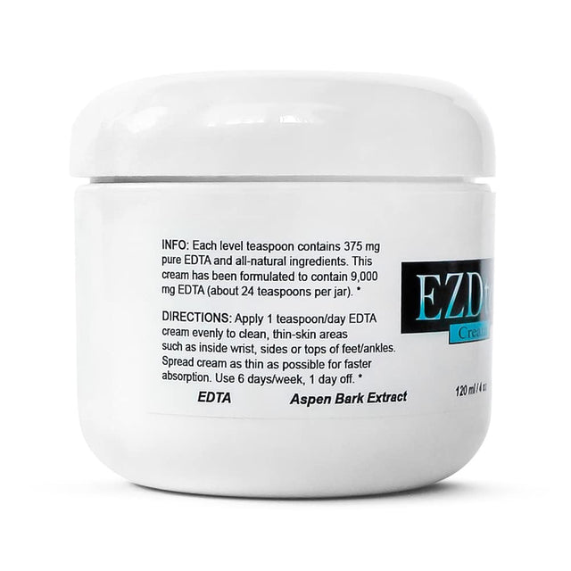 Ezdtox Cream - Heavy Metal EDTA Detox - 1 Month Supply - 4 Oz. Jar