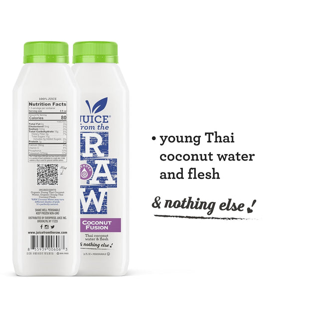 2-Day Juice Cleanse with Coconut Fusion by Juice from the RAW® - 100% Raw Cold-Pressed Juices (12 Total 12 Oz. Bottles)