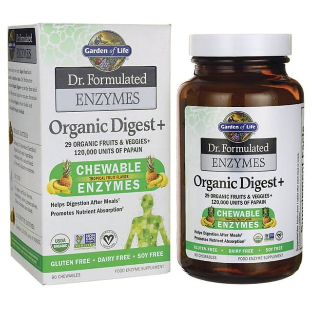 Garden of Life Dr. Formulated Enzymes Organic Digest + 90 Chewable Tablet