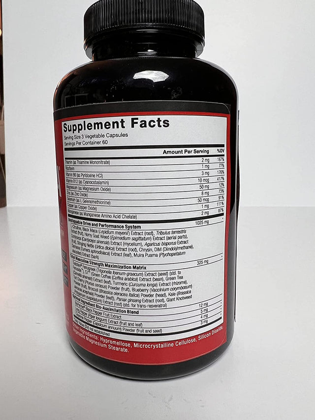 FORCE FACTOR Test X180 Alpha Max Total Testosterone and Nitric Oxide Booster for Men with Fenugreek Seed and Tribulus to Increase Blood Flow and Improve Male Athletic Performance, 180 Capsules