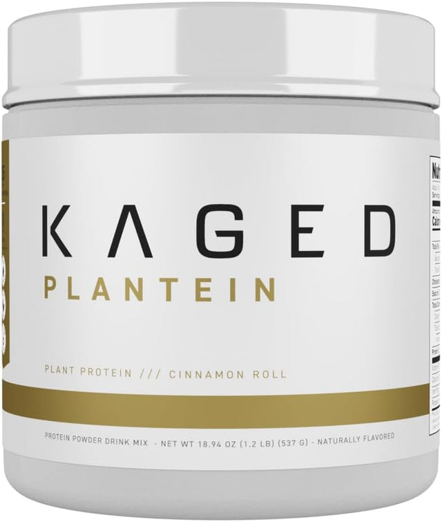 Kaged Plant Protein Powder | Vegan | Cinnamon Roll | Plantein | Organic Pea Protein Powder with Enhanced Absorption | 15 Servings