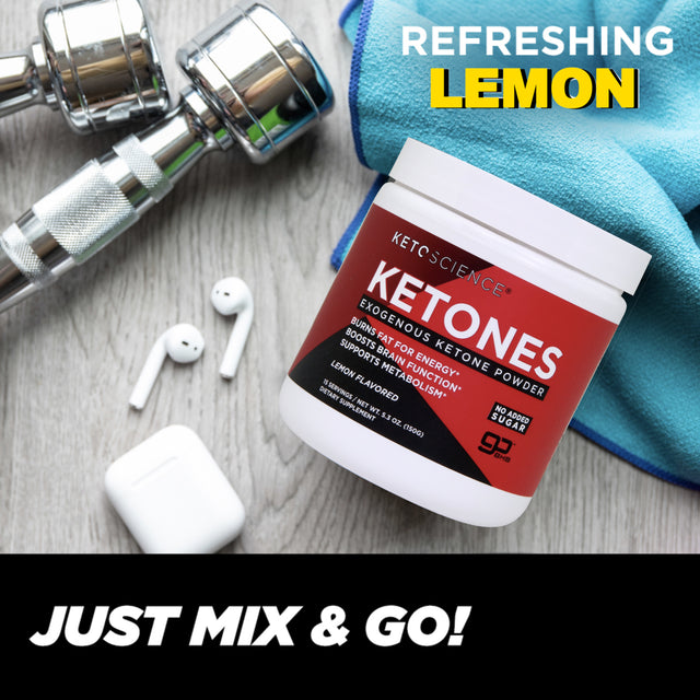 Keto Science Ketone Drink Mix Powder, Lemon, 5.3 Oz, 15 Servings