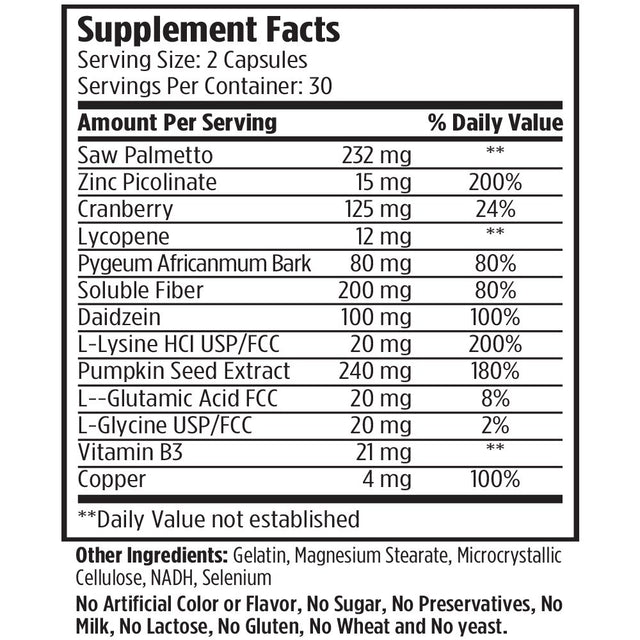 GMP Vitas Men'S Health Saw Palmetto Complex Prostate Formula, 60 Capsules