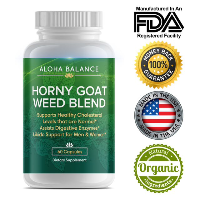 Horny Goat Weed Blend - Libido Support - Natural Suplement for Men & Women by Aloha Balance