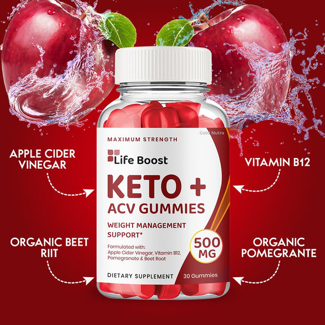 Life Boost Keto ACV Gummies Powerful Formula, Maximum Strength (2 Pack)