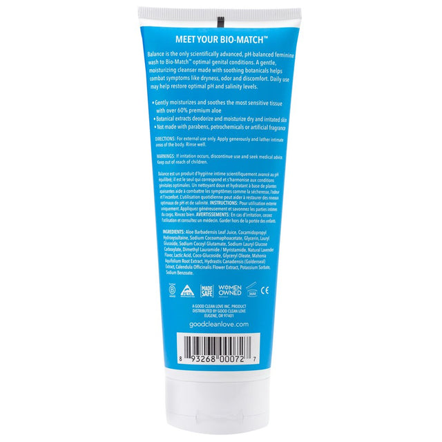 Good Clean Love: Balance Moisturizing Wash, Ph-Balanced Vaginal Soap for Women with Natural Ingredients, Gentle Cleansing Feminine Hygiene Product, Relieves Dryness & Reduces Odor, 8 Oz (2-Pack)