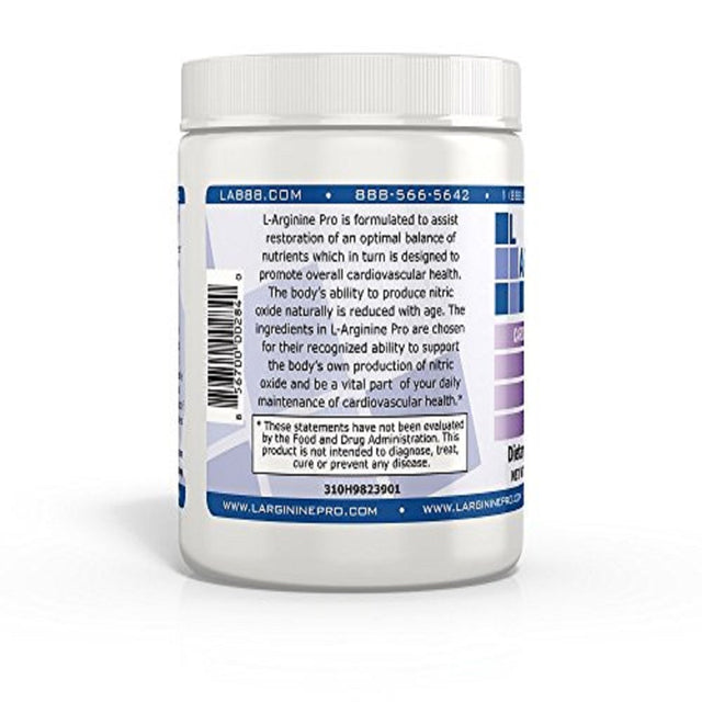 L-ARGININE PRO Powder Jars - 5500Mg L-Arginine, 1100Mg L-Citrulline Cardio Health (Grapeberry, 1 Jar)