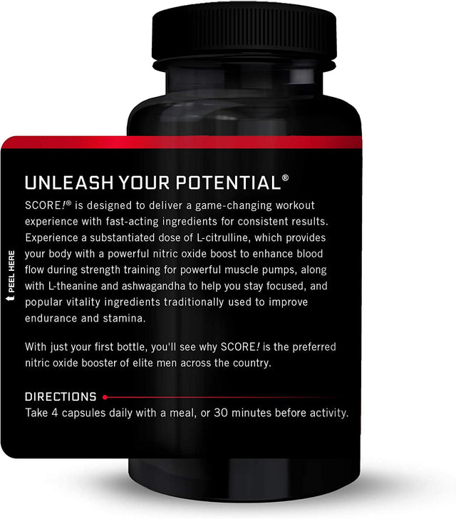 Force Factor Score!, Nitric Oxide Supplement for Men, Nitric Oxide Booster with L-Citrulline and Tribulus Terrestris to Improve Blood Flow and Enhance Performance, 76 Count (Pack of 3)