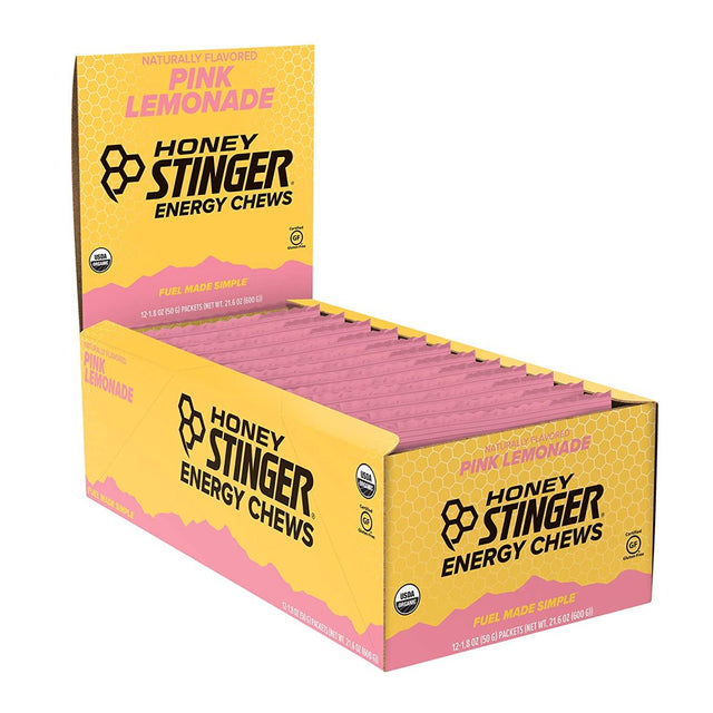 Honey Stinger Organic Energy Chew, Pink Lemonade, 1.8 Oz, 12 Ct