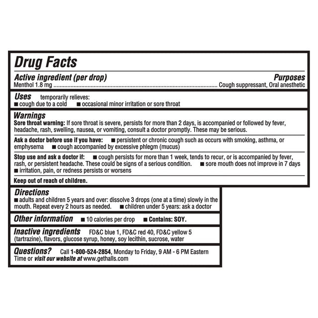 HALLS Soothe Honey Flavor Cough Drops, 1 Bag (40 Total Drops)