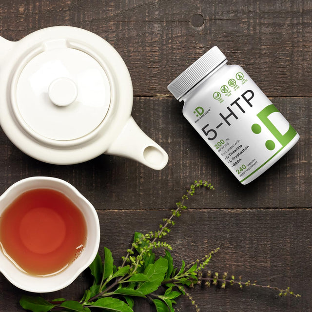 5-HTP 200Mg plus GABA, L-Theanine & L-Tryptophan, 240 Capsules | 98% High African Derived Griffonia Seed Extract | Complete Supports Calm & Relaxation
