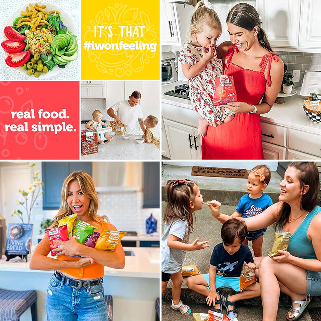 IWON Organics Caramelized Onion Flavor Protein Puff, High Protein and Organic Healthy Snacks, 8 Bags