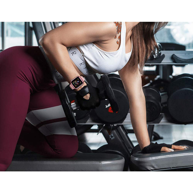 Galaxy Wireless Compatible for Apple Watch Series 7 8 9 SE 41Mm with Buit in TPU Clear Screen Protector - All around Protective Case Clear Cover for Iwatch 41Mm Series 7 8 9 SE - Rose Gold