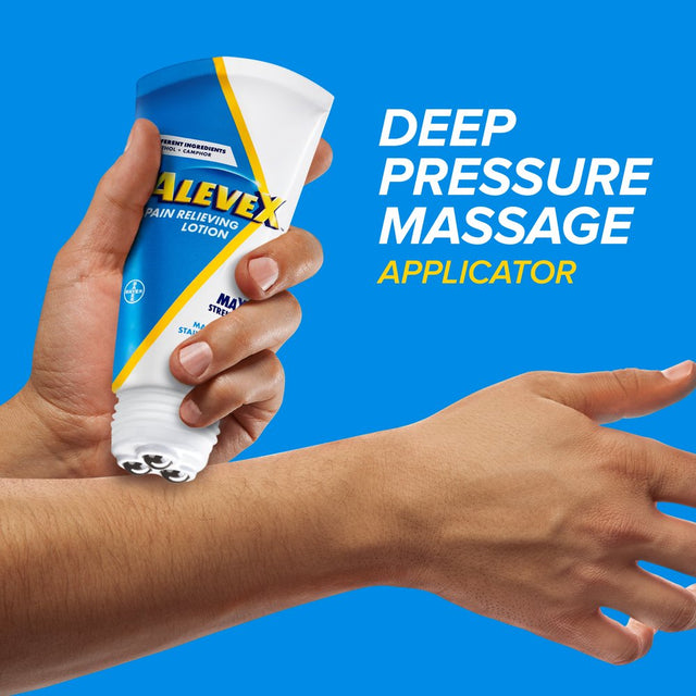 Alevex Pain Relieving Lotion with Rollerball Applicator, Topical Pain Reliever, 2.5Oz