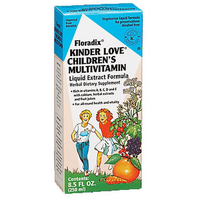 Floradix Kinder Love Multivitamin for Children Liquid Extract - Fruit (8.5 Fluid Ounces)