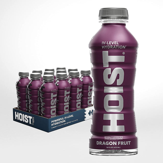 HOIST Premium Military Hydration Electrolyte Drink, Powerful Iv-Level Hydration, Clinically Proven Performance Drink, Dragon Fruit, 16 Fl Oz (Pack of 12)