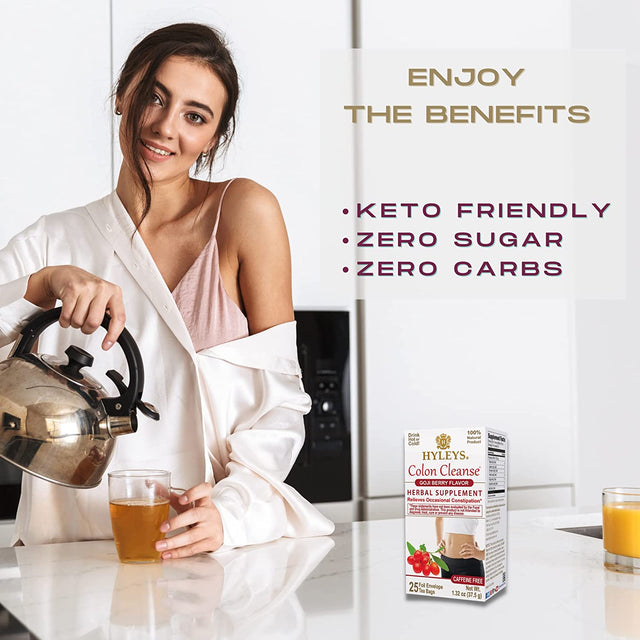 Hyleys Colon Cleanse Tea Goji Berry Flavor - 25 Tea Bags (1 Pack)