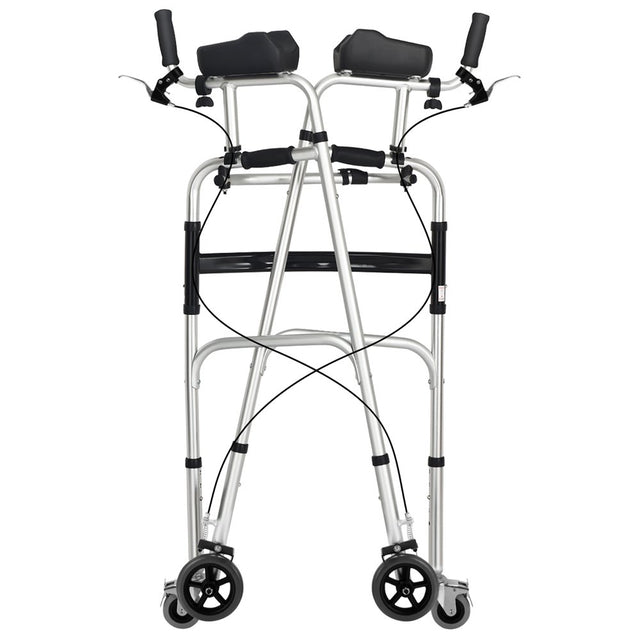 Gymax Folding Standard Walker Adjustable Rehabilitation Auxiliary Walking Frame