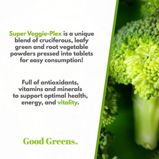 Good Greens Super Veggie Plex - Whole Food Vegetable Tablets - Vegetable Substitute Pills - Boost Veggie Intake - 180 Tablets, 90 Servings