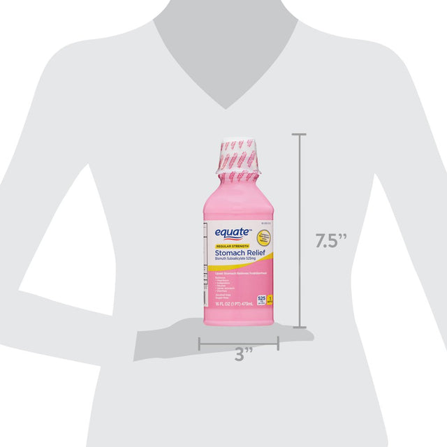 Equate Upset Stomach Relief Bismuth Liquid, Regular Strength, 16 Fl Oz