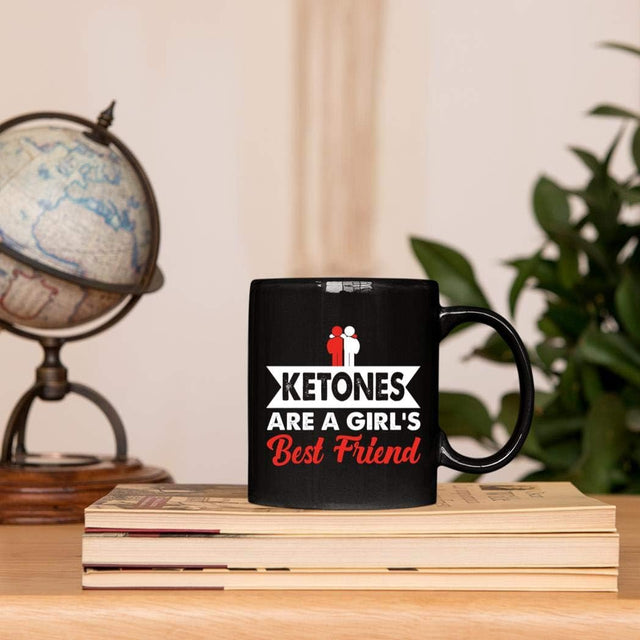 Ketones - Ketones Are a Girl'S Best Friend Mug 11Oz Black