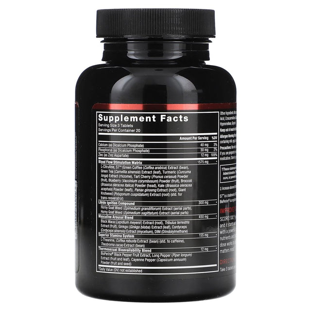 FORCE FACTOR Score! XXL Nitric Oxide Booster Supplement for Men with L-Citrulline, Black Maca, and Tribulus to Improve Athletic Performance, Increase Stamina, and Support Blood Flow, 60 Tablets