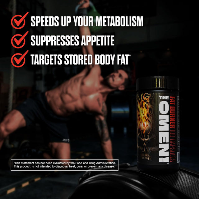 JNX SPORTS the Omen! Fat Burner Dietary Supplement, Men & Women | 50 SRV | 100 Caps