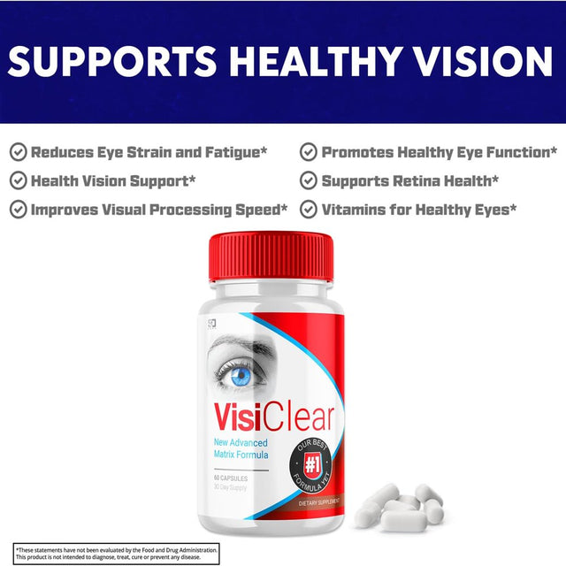 (5 Pack) Visiclear - New Advanced Revolutionary Eye Health Matrix Formula - Supports Healthy Vision - Supplement for Eyes Sight - 300 Capsules