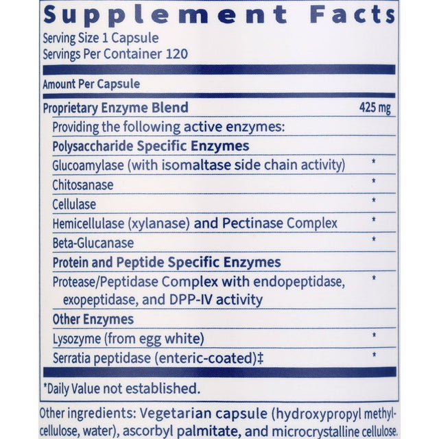 Klaire Labs Interfase - Digestive Enzyme Blend to Support GI Detox & Gut Flora Balance - Dairy-Free (120 Vegetarian Capsules)