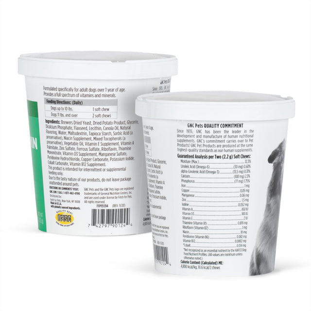 GNC Pet Wellness Essentials Dog Multivitamin Supplement, Soft Chews