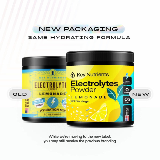 KEY NUTRIENTS Electrolytes Powder No Sugar - Refreshing Lemonade Electrolyte Powder - Hydration Powder - No Calories, Gluten Free Keto Electrolytes Powder - 90 Servings - Made in USA