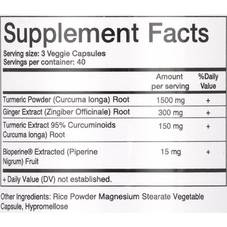 Turmeric Curcumin Ginger 95% Curcuminoids 1950Mg with Black Pepper, 120 Vegan Capsules - Bioperine for Best Absorption - Inflammatory Support and Brain Health - Turmeric Capsules by Balance Breens