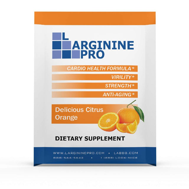 L-Arginine Pro Powder - 5500Mg L-Arginine, 1100Mg L-Citrulline Cardio Health (Raspberry / Citrus Orange, 2 Bags (60 Packets)